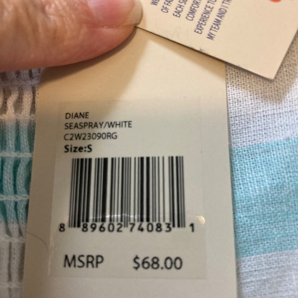 Casa Cabana Linen Blend Coastal striped Sundress New With Tags - Picture 3 of 12